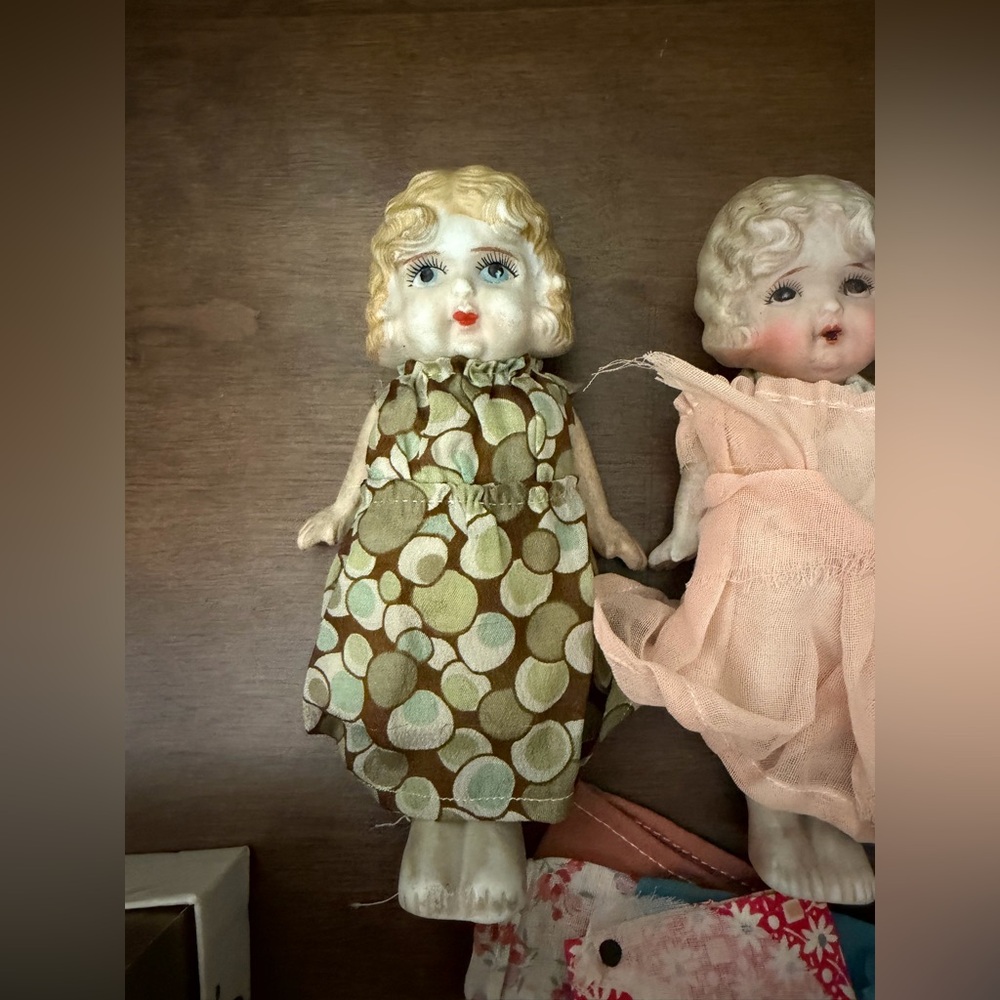 Set of 5 Frozen Charlotte porcelain bisque dolls Antique - Picture 3 of 11